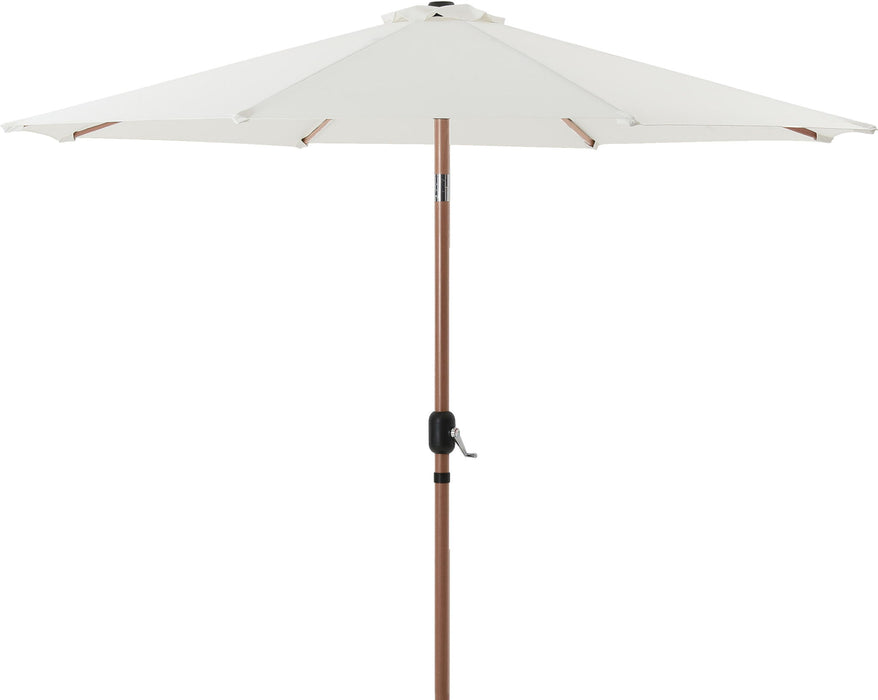 Fiji - Aluminum Patio Umbrella With Round White And Teak Base