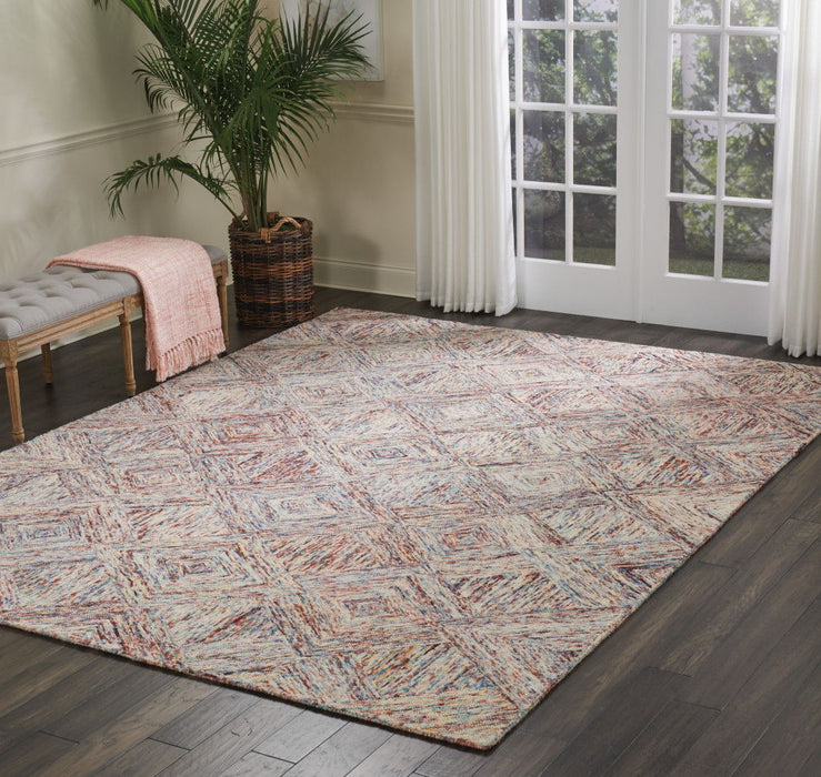 8' X 11' Modern Wool Geometric Area Rug - Ivory
