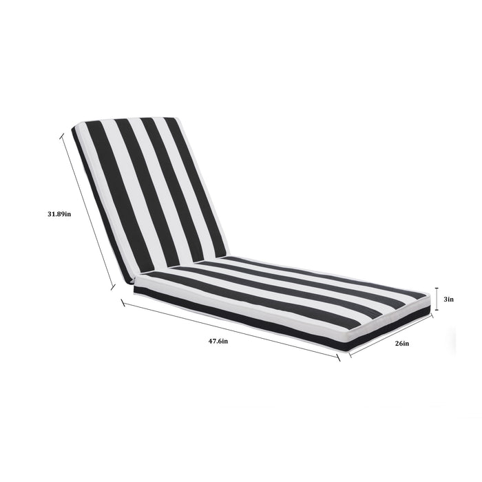 Giga outdoor lounge chair cushion replacement set with back and seat cushions, designed for patio furniture and chaise lounges.