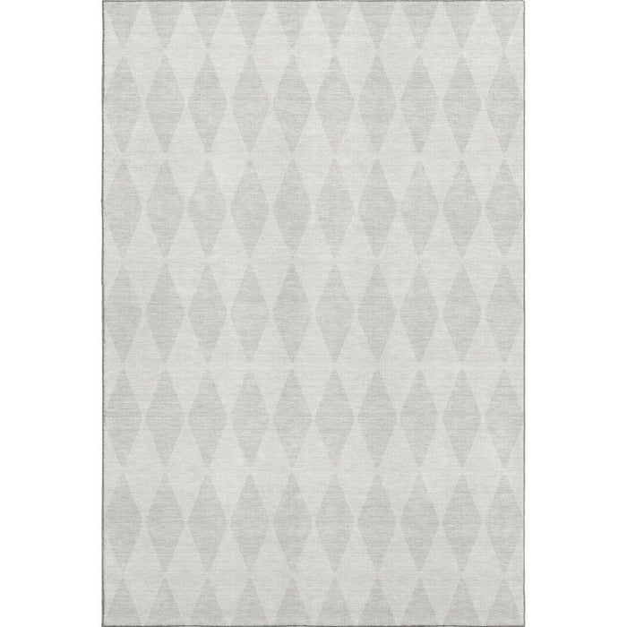 10' X 14' Diamond Washable Area Rug With UV Protection (650140) - Ivory / Beige
