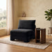Meridian Furniture Hammond velvet performance fabric armless stationary chair with plush upholstery and modern design.