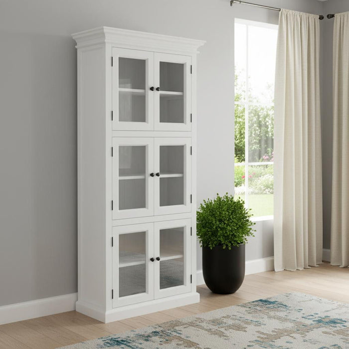 Solid Wood Frame Standard Accent Cabinet With Six Shelves - White