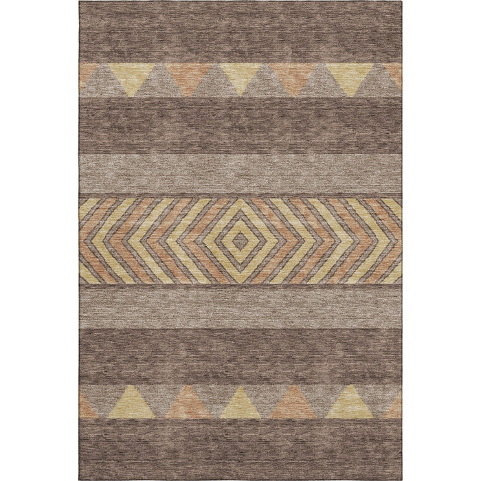 10' X 14' Southwestern Washable Area Rug With UV Protection (676386) - Brown / Wheat / Copper