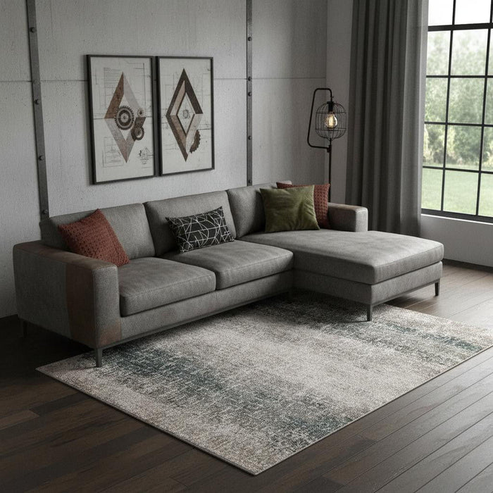 9' X 12' Abstract Area Rug (722295) - Blue / Ivory