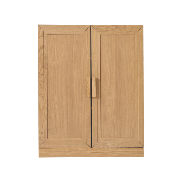 Wood Corner Accent Cabinet With Two Doors (Set of 2) - Natural