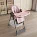 Giga adjustable baby high chair with safety belt and lockable wheels, suitable for infants to 6 years, portable arm chair for feeding