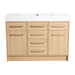 Giga freestanding bathroom vanity with resin sink, soft-closing doors and drawers, modern design, and sleek finish.