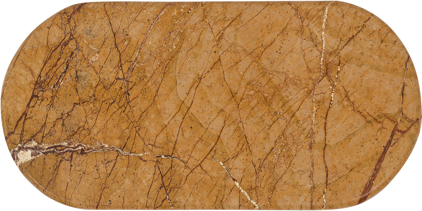 Marble tray from Meridian Furniture Carrell collection, featuring a sleek genuine marble surface with rounded edges.