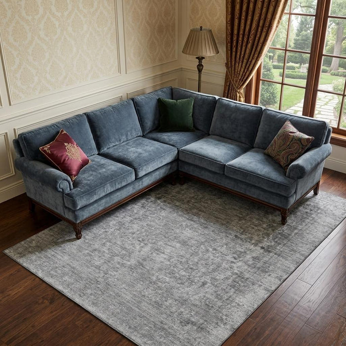 10' X 14' Oriental Washable Area Rug With UV Protection (695852) - Gray / Silver