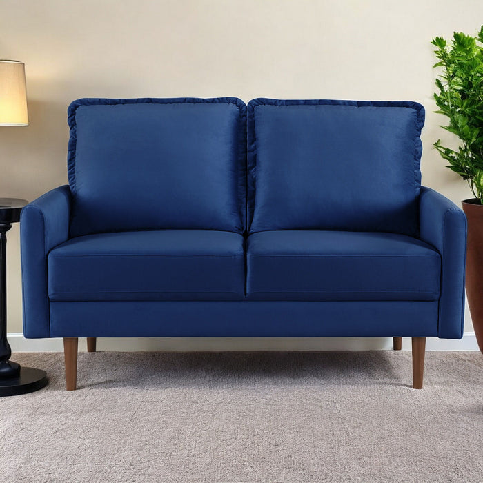 Loveseat Velvet - Blue / Dark Brown