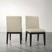 Set of two beige Roundhill Furniture Rocco contemporary solid wood dining chairs by Giga, with cushioned seats and sleek design.