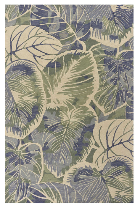 5' x 8' Hand Tufted Caladium Indoor Area Rug - Blue Green