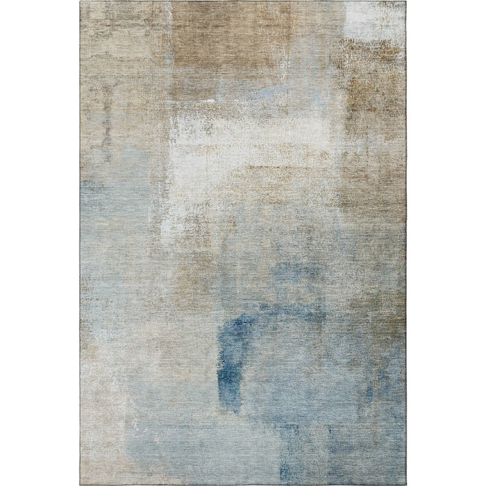 9' X 12' Abstract Washable Area Rug With UV Protection - Taupe / Ivory