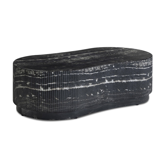 Hades - Indoor / Outdoor Faux Marble Concrete Coffee Table - Black