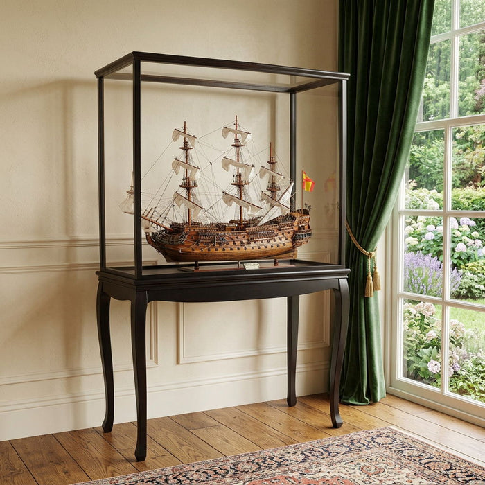 Hand Painted San Felipe Large Floor Display Model Boat - Brown