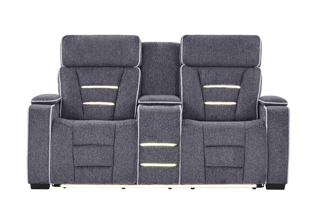 U1895 - P2 Reclining Sofa / Console Reclining Loveseat / Recliner - Dark Gray