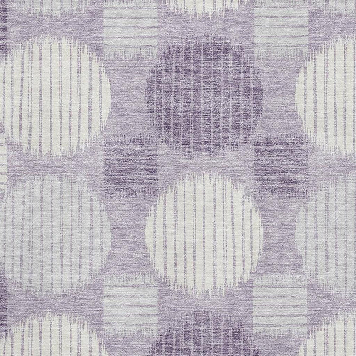 10' X 14' Geometric Washable Area Rug With UV Protection (671576) - Purple / Ivory / Gray