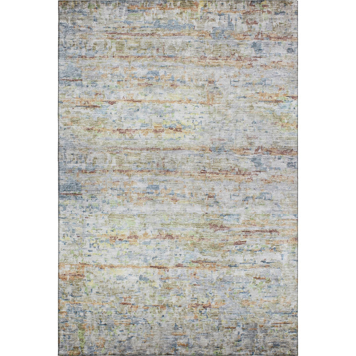 10' X 14' Striped Washable Area Rug With UV Protection (685373) - Copper / Beige / Blue