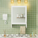 Giga 3-in-1 wall-mounted bathroom mirror cabinet with adjustable shelf, soft-close door, mirror, and towel bar in white.