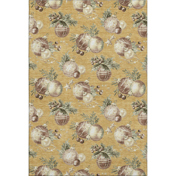 10' X 14' Polka Dot Washable Area Rug With UV Protection (702497) - Gold / Brown / Beige