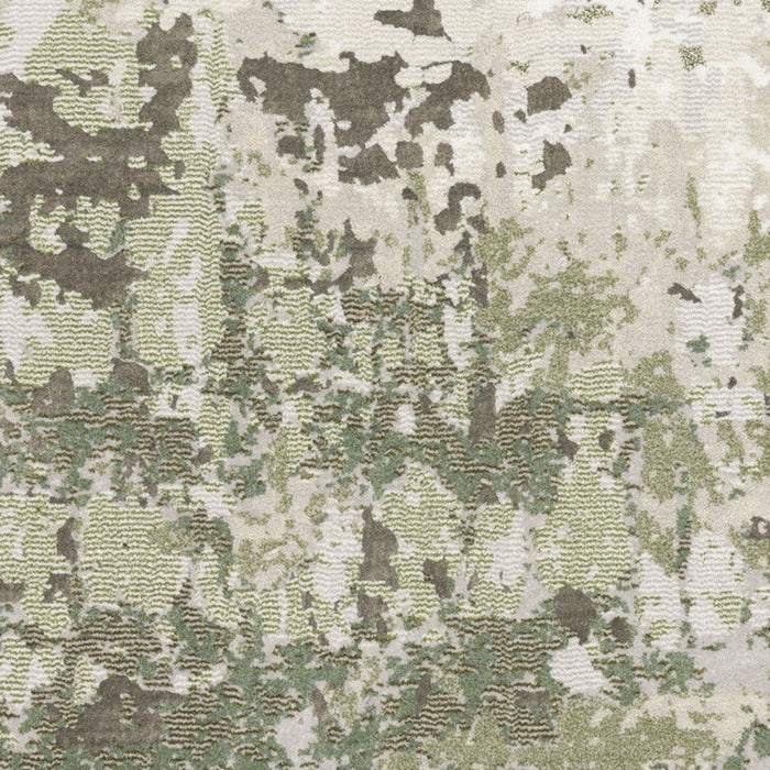8' x 11' Abstract Power Loom Stain Resistant Area Rug - Beige Gray Brown And Sage Green