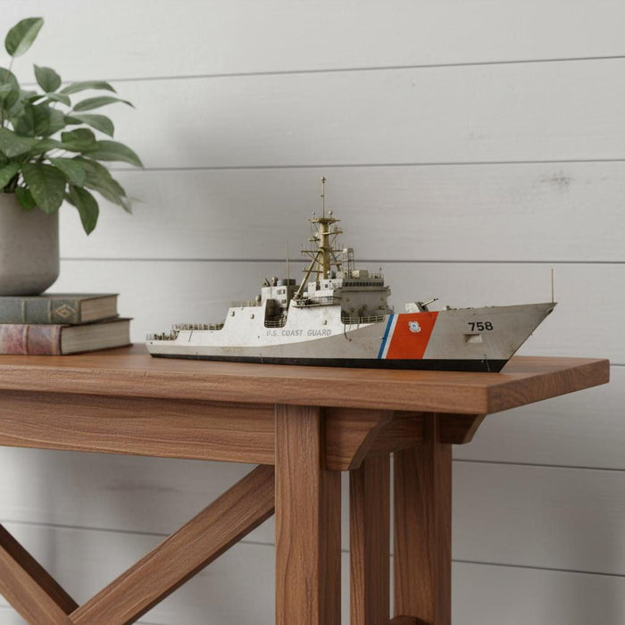 Hand Painted Model Boat (624488) - White
