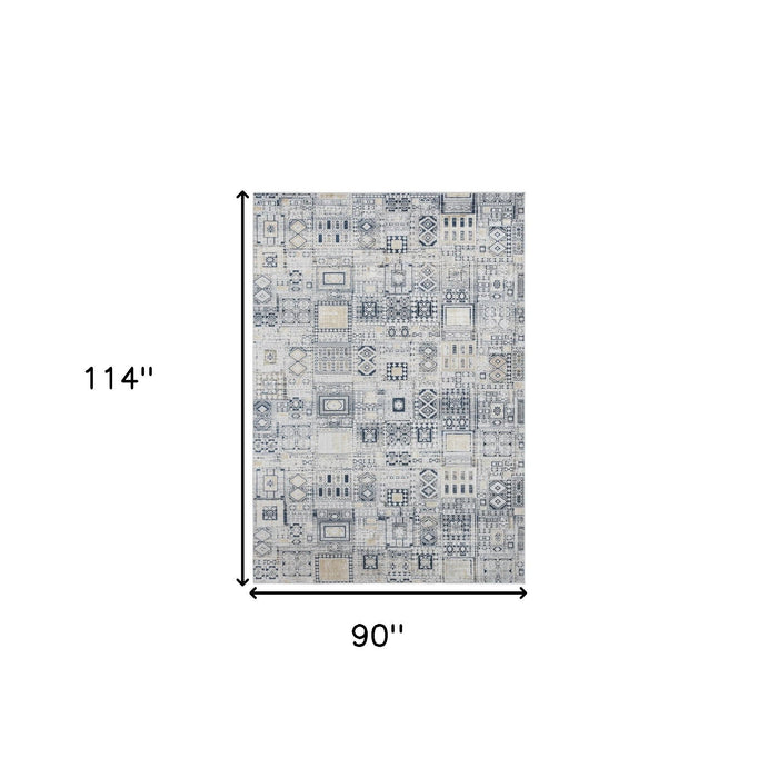 8' X 10' Ikat Area Rug - Ivory