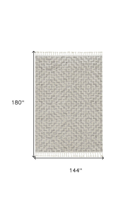 12' x 15' Geometric Area Rug - Ivory And Gray