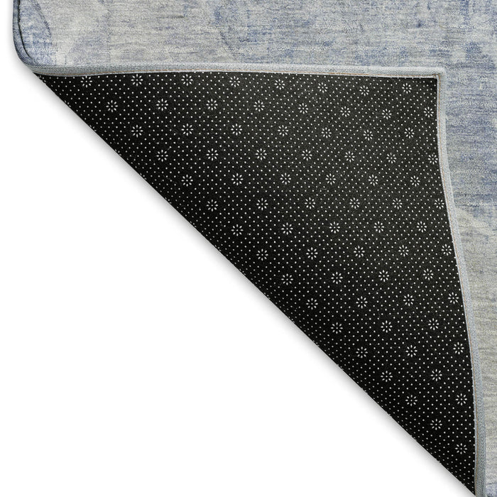 10' X 14' Abstract Washable Area Rug With UV Protection (695552) - Sky Blue / Gray / Silver