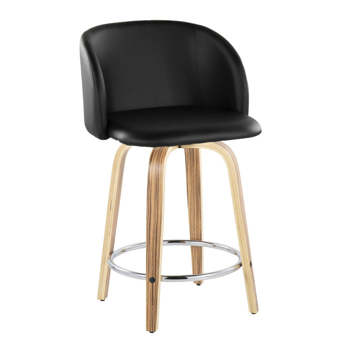 Fran - 34" Fixed-Height Counter Stool (Set of 2) - Zebra Wood