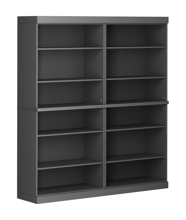 Adjustable Twelve Tier Library Bookcase - Gray