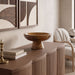Simpson Genuine Marble Bowl by Meridian Furniture, elegant round marble plate with smooth surface and natural veining.