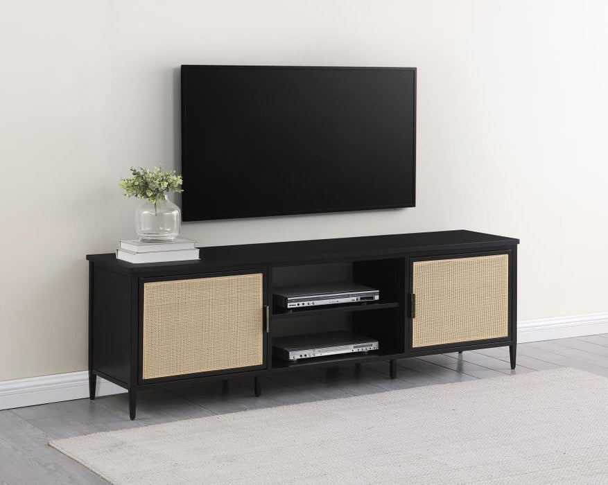 Amherst - 70" 2-Door Metal TV Stand Media Console - Black