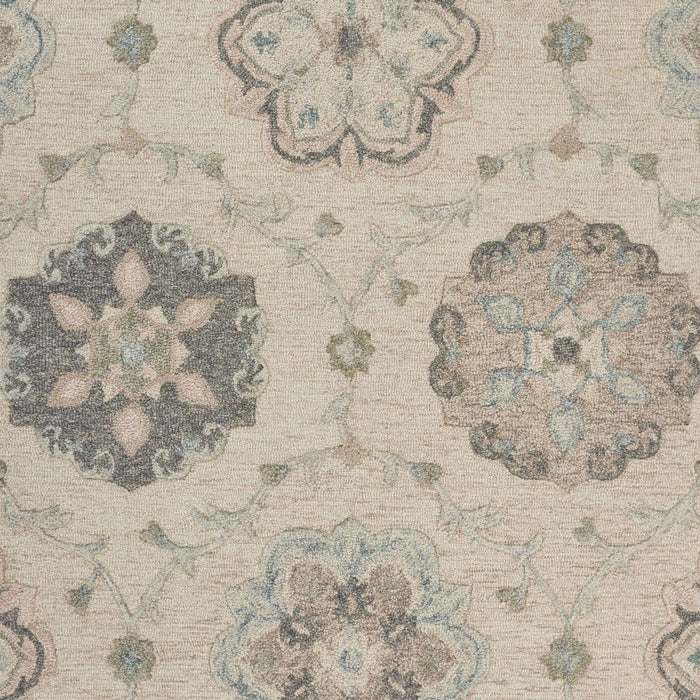 7' x 9' Wool Hand Tufted Area Rug - Blue And Ivory