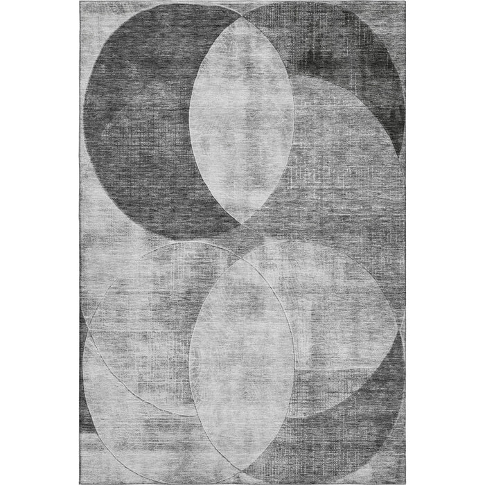 10' X 14' Geometric Washable Area Rug With UV Protection (686264) - Gray / Silver
