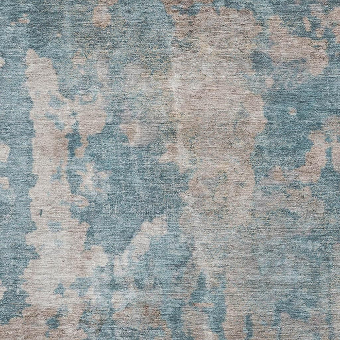10' X 14' Abstract Washable Area Rug With UV Protection (649852) - Teal / Ivory