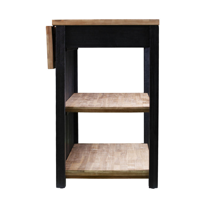 44" Kitchen Island With Storage - Natural / Black