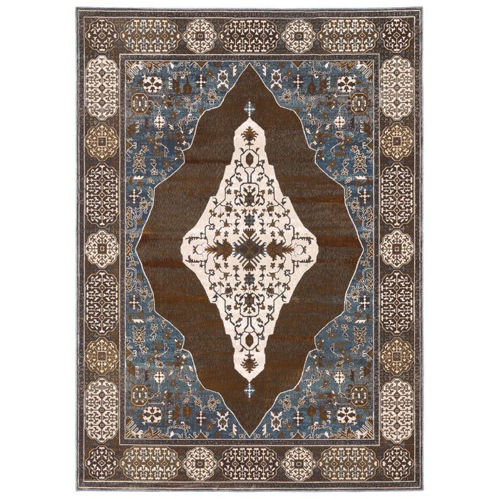 8' X 11' Medallion Area Rug - Gray / Blue