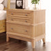 Giga Hazel 3-drawer solid wood side table with silver handles, ideal for living room, hallway, or entryway decor.