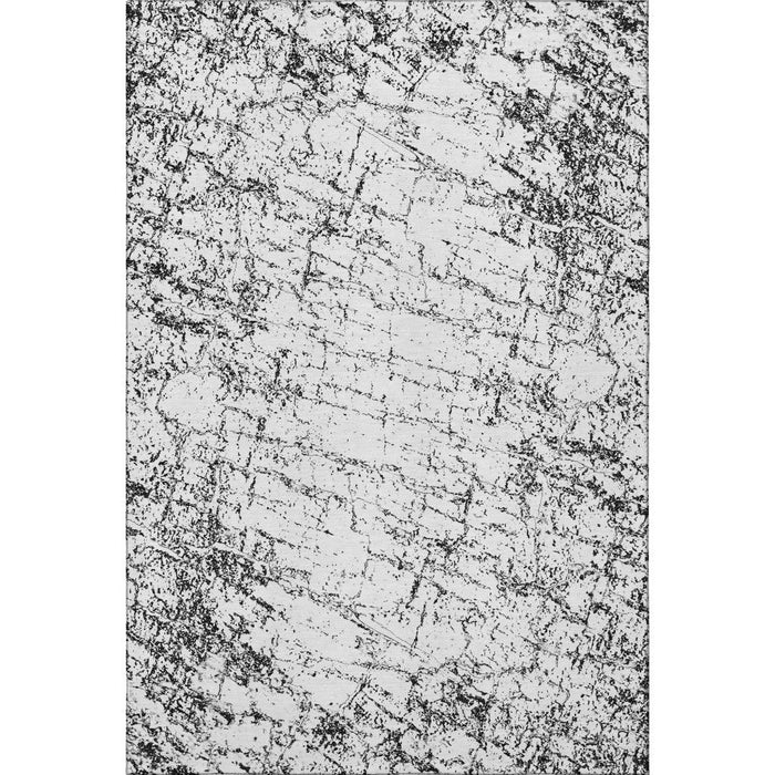 10' X 14' Abstract Washable Area Rug With UV Protection (651064) - Black / Ivory