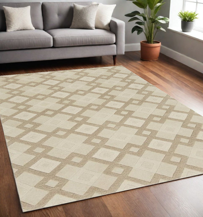 5' x 8' Wool Area Rug - Ivory