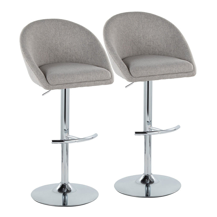 Matisse - Highback Adjustable Barstool With Rounded T Footrest (Set of 2) - Chrome Metal