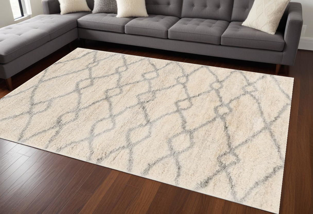 7' x 9' Area Rug - Gray And Ivory