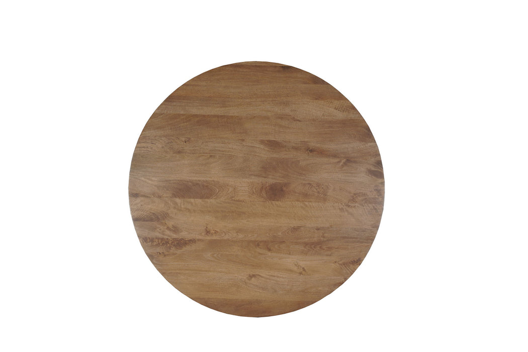 54" Solid Wood Pedestal Base Round Top Dining Table - Natural