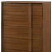 Walnut brown Wood contemporary five-drawer dresser by HomeRoots, featuring sleek modern chifforobe design and smooth drawer fronts.