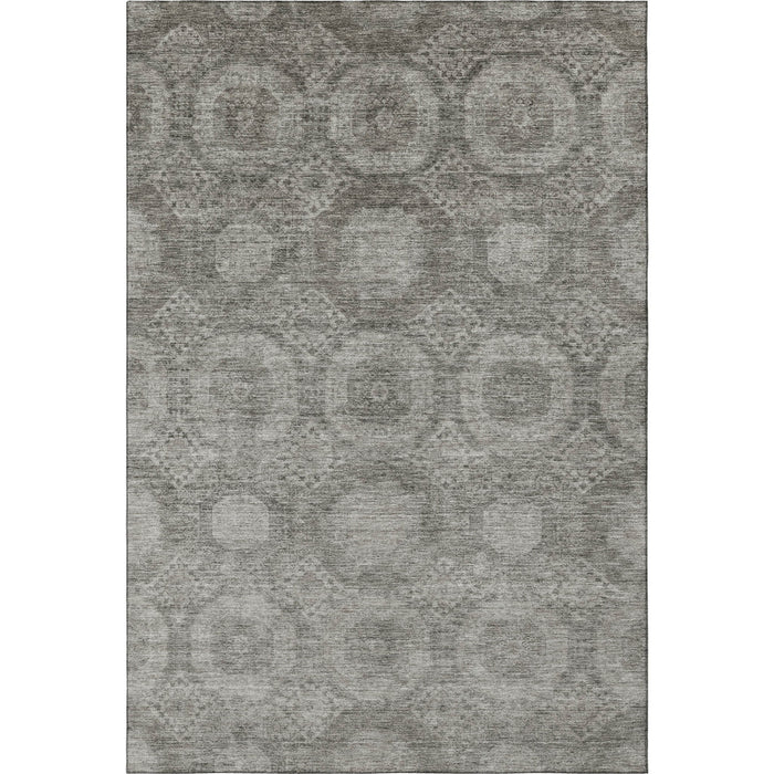 10' X 14' Abstract Geometric Washable Area Rug With UV Protection (708289) - Pewter / Gray