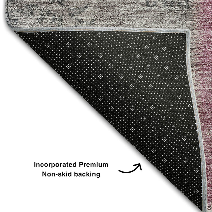 8' X 10' Patchwork Washable Area Rug With UV Protection (655160) - Copper / Blue / Purple