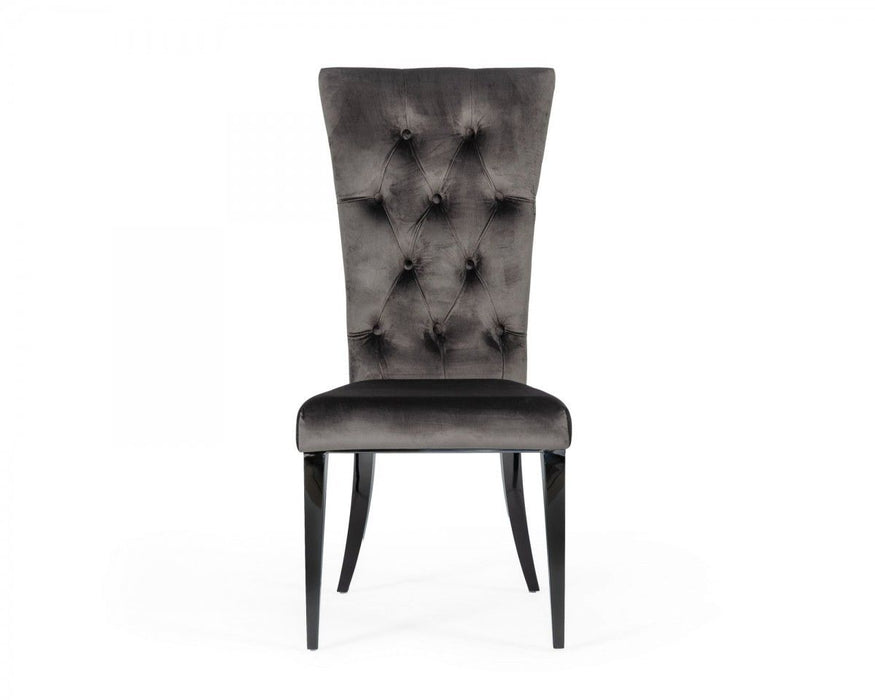 Velvet Dining Side Chairs (Set of 2) - Gray