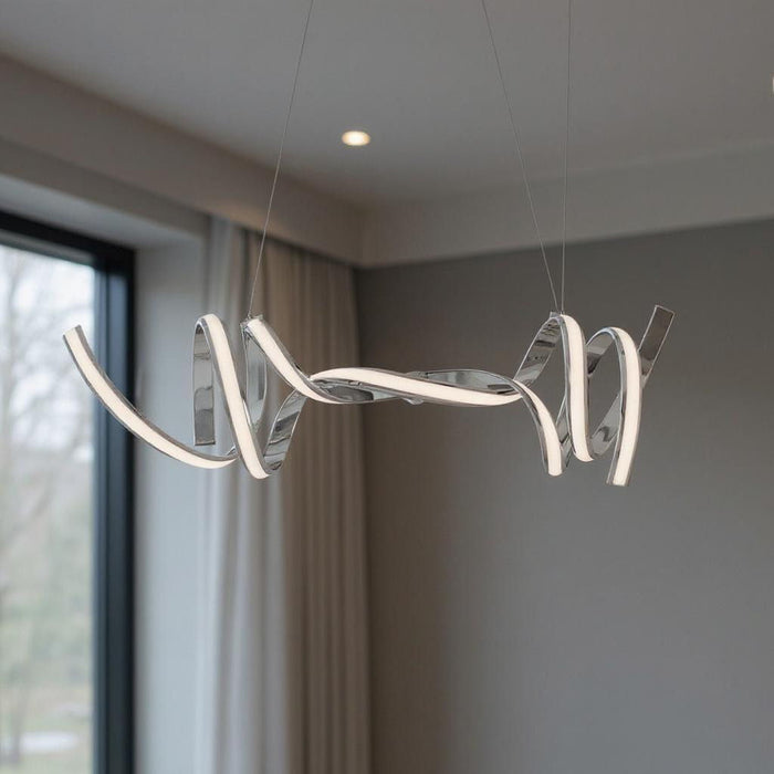 Two Light LED Dimmable Chandelier - Silver