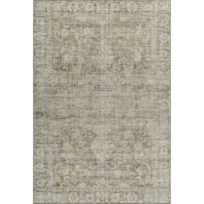 10' X 14' Oriental Washable Area Rug With UV Protection (699921) - Pewter / Silver